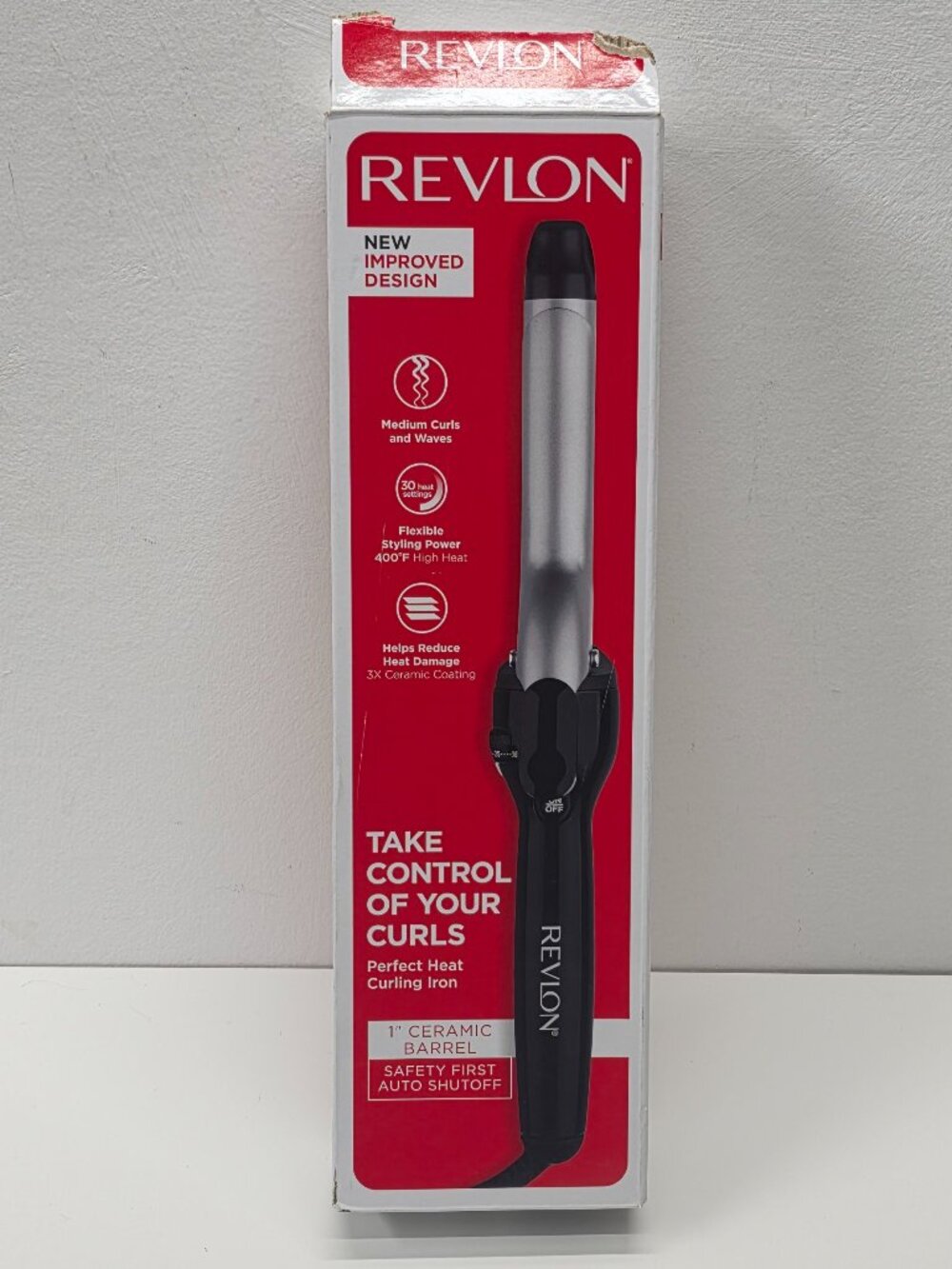 Revlon RV051 Perfect Heat 1" Ceramic Curling Iron 400F Open Box Unused